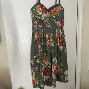 Floral Mini Dress in Green by B.O.G Collective